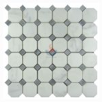 China Factory Oriental White Octagon With Carrara White Dot Tiles Marble Mosaic -