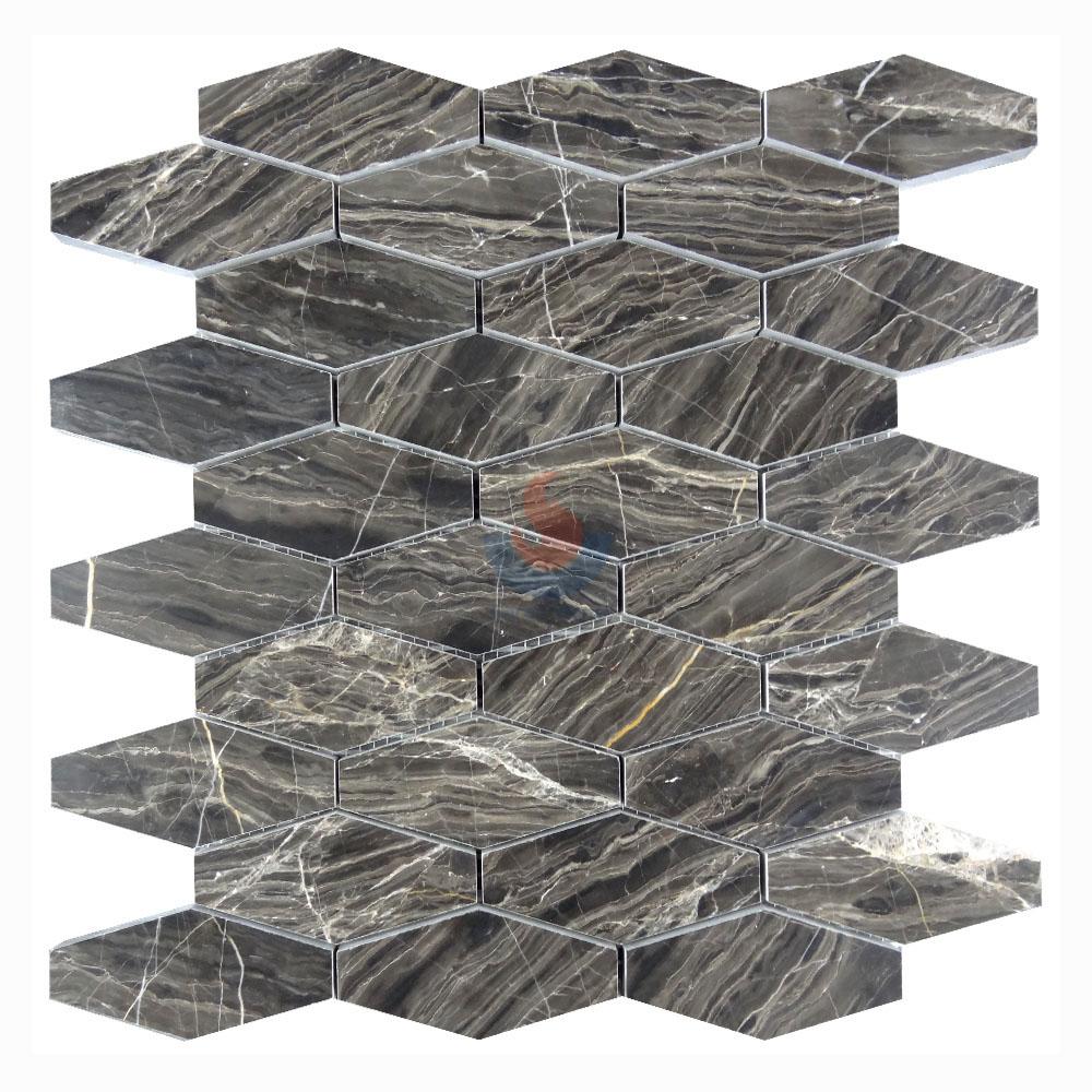 New Serpegegiante Gray Hexagon Marble Tile Of China