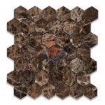 Emperador Dark Marble Polished Hexagon Mosaic Tile,Chinese Dark Emperador,Emperador Dark Mosaic,Dark Marble Mosaic,Chinese Marron -