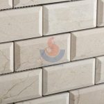 Crema Marfil Beveled Subway Tile,Spanish Crema Marfil Brick Mosaic Tile, Cream Marble Mosaic, Marble Subway Wall Mosaic Tile ,Crema Marfil Beveled Pillowed Mesh-Mosaic Marble Tile -