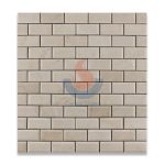 Crema Marfil Beveled Subway Tile,Spanish Crema Marfil Brick Mosaic Tile, Cream Marble Mosaic, Marble Subway Wall Mosaic Tile ,Crema Marfil Beveled Pillowed Mesh-Mosaic Marble Tile -