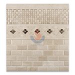 Crema Marfil Beveled Subway Tile,Spanish Crema Marfil Brick Mosaic Tile, Cream Marble Mosaic, Marble Subway Wall Mosaic Tile ,Crema Marfil Beveled Pillowed Mesh-Mosaic Marble Tile -
