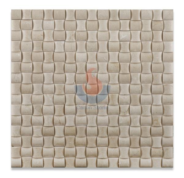 Crema Marfil Marble Polished 3d Small Mosaic Tile,   Spanish Crema Marfil  Mosaic , Beige Marble Mosaic
