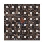 Emperador Dark Marble Basketweave Mosaic Tile Polished, Chinese Dark Emperador,Emperador Dark Mosaic,Dark Marble Mosaic,Chinese Marron -
