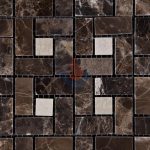 Emperador Dark Marble Basketweave Mosaic Tile Polished, Chinese Dark Emperador,Emperador Dark Mosaic,Dark Marble Mosaic,Chinese Marron -