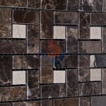 Emperador Dark Marble Basketweave Mosaic Tile Polished, Chinese Dark Emperador,Emperador Dark Mosaic,Dark Marble Mosaic,Chinese Marron -