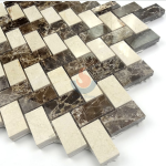 Emperador Dark Herringbone Mosaic Tile, Chinese Dark Emperador,Emperador Dark Mosaic,Dark Marble Mosaic,Chinese Marron -