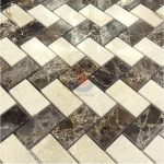 Emperador Dark Herringbone Mosaic Tile, Chinese Dark Emperador,Emperador Dark Mosaic,Dark Marble Mosaic,Chinese Marron -