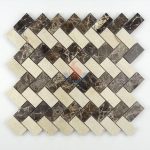 Emperador Dark Herringbone Mosaic Tile, Chinese Dark Emperador,Emperador Dark Mosaic,Dark Marble Mosaic,Chinese Marron -