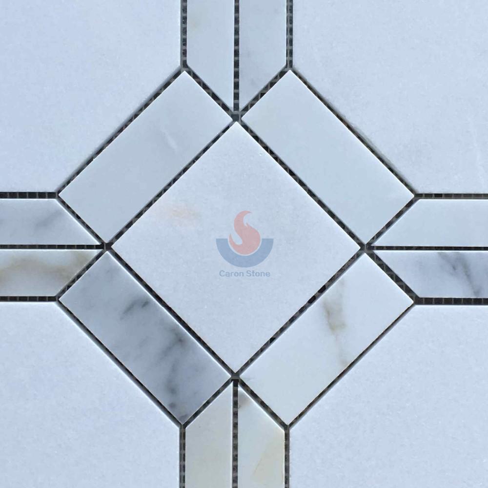 New Design Hexagon Tile Calacatta Gold Natural Marble Mosaic Tile ,  Calacatta White Mosaic, Crystal White Hexagon Mosaic Tile