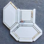 New Design Hexagon Tile Calacatta Gold Natural Marble Mosaic Tile , Calacatta White Mosaic, Crystal White Hexagon Mosaic Tile -