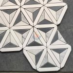 Carrara White And Grey Marble Triangle Pattern Mosaic Tile, Bianco Carrara White Mosaic, Italy Grey Brick Mosaic,Bardiglio Grey,Grey Marble Mosaic -