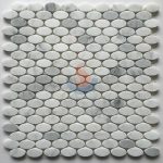 Italy Bianco Carrara White Oval Marble Mosaic Tile, Bianco Carrara Mosaic, Italian White Marble Mosaic, Italian White, Carrara White -