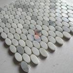 Italy Bianco Carrara White Oval Marble Mosaic Tile, Bianco Carrara Mosaic, Italian White Marble Mosaic, Italian White, Carrara White -