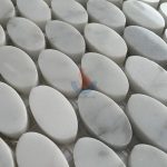 Italy Bianco Carrara White Oval Marble Mosaic Tile, Bianco Carrara Mosaic, Italian White Marble Mosaic, Italian White, Carrara White -