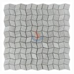 Stone Wooden Gray White Marble Rhombus Shaped Mosaic Tile, White Oak Silver Cream Floor Wall Mosaic,White Oak, White Wood Vein, Athen Grey Marble Mosaic, Grey Wood Vein Marble -