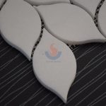 Greece Thassos White Leaf Shaped Water Jet Marble Mosaic Tile, Crystal White Marble Mosaic, Pure White Marble Mosaic Tile -