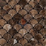Emperador Dark Marble Polished Fish Scale Marble Mosaic Tile ,Emperador Dark New Design Marble Mosaic Tiles, Emperador Dark Fan-Shaped Mosaic, Marron Dark Marble Mosaic -