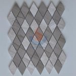 Chinese Wooden Grey Rhombus Shaped Mosaic Tile , White Oak Silver Cream Floor Wall Mosaic,White Oak, White Wood Vein, Athen Grey Marble Wood Grain, Grey Wood Vein Marble -