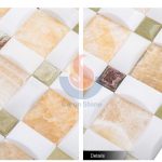 3D Design Marble Onyx Mosaic Tile For Backsplash, Honey Onyx ,White And Green Onyx Mosaic -