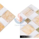 3D Design Marble Onyx Mosaic Tile For Backsplash, Honey Onyx ,White And Green Onyx Mosaic -