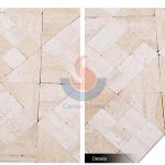 Mix Shaped Beige White Stone Mosaic New Design , Light Beige Travertine Machine Cut Mosaic Tile -