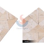 Mix Shaped Beige White Stone Mosaic New Design , Light Beige Travertine Machine Cut Mosaic Tile -