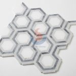 Bianco Carrara White Marble Grey And White Mosaic Tiles , Carrara White Hexagon Mosaic Tile , Itay Grey Marble Mosaic Tile -