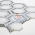 Bianco Carrara White Marble Grey And White Mosaic Tiles , Carrara White Hexagon Mosaic Tile , Itay Grey Marble Mosaic Tile -