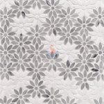 Bianco Carrara White Sun Flower Water Jet Mosaic Backsplash -