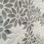 Bianco Carrara White Sun Flower Water Jet Mosaic Backsplash -