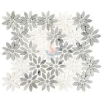 Bianco Carrara White Sun Flower Water Jet Mosaic Backsplash -