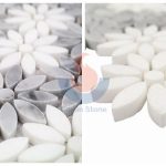 Bianco Carrara White Sun Flower Water Jet Mosaic Backsplash -