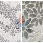 Bianco Carrara White Sun Flower Water Jet Mosaic Backsplash -