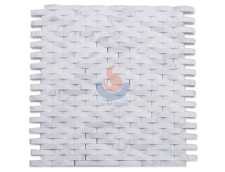 Carrara White Natural Marble Cube 3D Mosaic Tiles