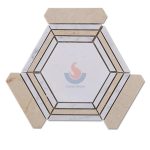 Carrara White Crema Marfil Mix Thassos White Marble Hexagon Mosaic Tile -