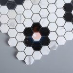 Greece Volakas White Marble With Chinese Nero Marquina Black Hexagon Mosaic Tile -