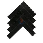 China Black Marble Herringbone Marble Mosaic -