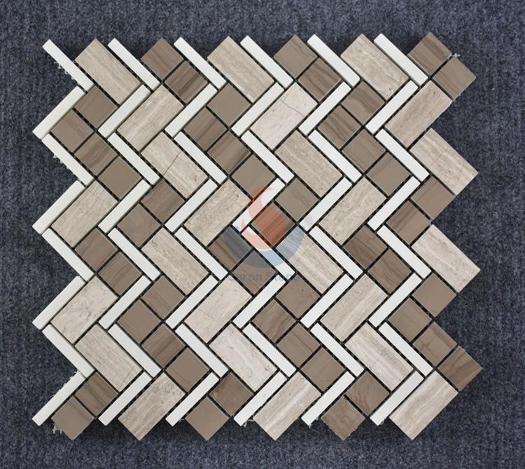 White Oak Silver Cream Floor Wall Mosaic