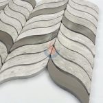 Wood Grain Leaf Shape Marble Mosaic Tiles -