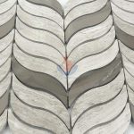 Wood Grain Leaf Shape Marble Mosaic Tiles -