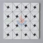 Chinese White And Black Triangle Marble Mosaic Tile -