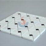 Chinese White And Black Triangle Marble Mosaic Tile -