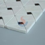 Chinese White And Black Triangle Marble Mosaic Tile -
