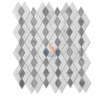 New Rhombus Design Carrara White And Grey Marble Kitchen Backspalsh Mosaic Tiles -
