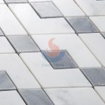 New Rhombus Design Carrara White And Grey Marble Kitchen Backspalsh Mosaic Tiles -