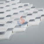 New Rhombus Design Carrara White And Grey Marble Kitchen Backspalsh Mosaic Tiles -