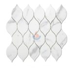 Calacatta Gold White Marble Waterjet Leaf Shape Mosaic -