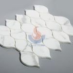 Calacatta Gold White Marble Waterjet Leaf Shape Mosaic -