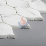 Calacatta Gold White Marble Waterjet Leaf Shape Mosaic -